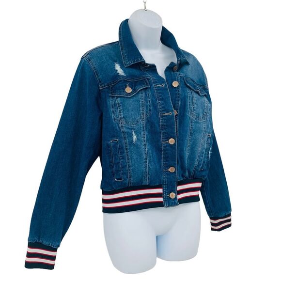 Dollhouse Denim Jacket Sz. L Retro Sportswear - Picture 3 of 12